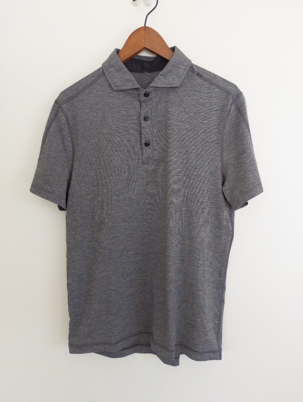 Lululemon Evolution Polo Shirt Grey Heather Short Sleeve Golf Athletic Medium